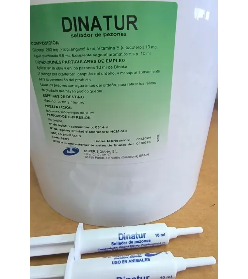 Jeringa Dinatur  sellador de pezones para vacas ,ovejas y cabras