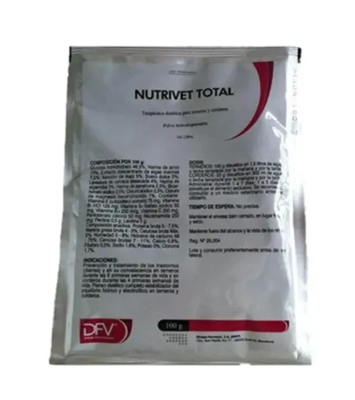 Antidiarreico Nutrivet total 100 g terneros y corderos