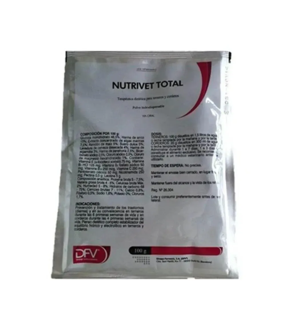 Antidiarreico Nutrivet total 100 g terneros y corderos